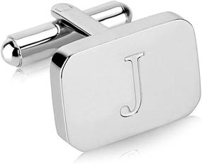 img 3 attached to Personalized Stainless Steel Cufflinks for Men - White Gold Luxurious Accessories for Cuff Links, Shirt Studs & Tie Clips