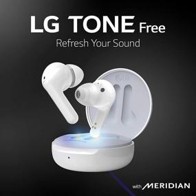 img 3 attached to 🎧 LG TONE Free FN4 - Беспроводные Bluetooth наушники True Wireless с Meridian Sound: гипоаллергенные насадки для ушей, шумоподавление и двойной микрофон для работы/домашнего офиса (белые)