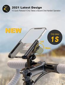 img 3 attached to 🚲 Grefay Bike Phone Mount: Universal Motorcycle Handlebar Phone Holder with Quick Release, Anti Shake Clamp for Road Bike/MTB/Scooter - 360 Rotation, Fits 3.5-7.0 inches Smartphone