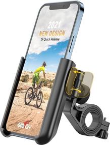 img 4 attached to 🚲 Grefay Bike Phone Mount: Universal Motorcycle Handlebar Phone Holder with Quick Release, Anti Shake Clamp for Road Bike/MTB/Scooter - 360 Rotation, Fits 3.5-7.0 inches Smartphone