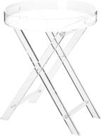 🪑 versatile artmaze clear acrylic small folding table: ideal for office, living room, and bedroom as a round tray drink table - sized 16x16 inch, height of 20 inch логотип