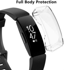 img 3 attached to 📱 (3 Pack) LittleForest Screen Protector Case for Fitbit Inspire/Inspire HR - Full Body TPU Anti-Scratch Cover - Clear x2, Black x1