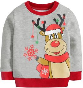 img 4 attached to 🎄 Adorable Toddler Christmas Sweater: Funny Reindeer Santa Pullover for Boys & Girls 2-7 Years