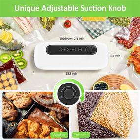 img 3 attached to 🔒 Adjustable Suction Vacuum Sealer Machine for Food Preservation - One-Touch Operation, Dry & Moist Modes, Ideal for Food Sealing