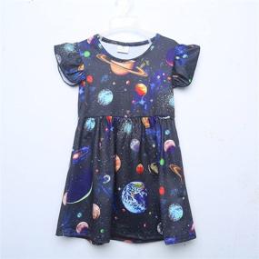 img 3 attached to Toddler Galaxy Ruffle Flutter Apparel Girls' Clothing