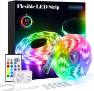 pangton villa rgb 5050 color changing led strip lights - 16.4 ft kit with remote control, power supply - ideal mood lamp for room, bedroom, home, kitchen indoor decorations логотип