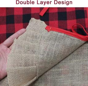 img 2 attached to Partyprops Christmas Tree Skirt: Large 48 Inch Red Black Buffalo Plaid with Burlap Ruffle Double Layers - Ideal for Indoor and Outdoor Xmas Decorations