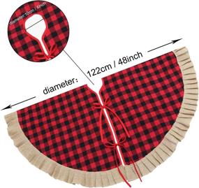 img 1 attached to Partyprops Christmas Tree Skirt: Large 48 Inch Red Black Buffalo Plaid with Burlap Ruffle Double Layers - Ideal for Indoor and Outdoor Xmas Decorations