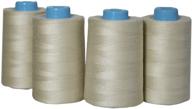 premium 24000 yard serger sewing thread set: 4 pack all purpose polyester spools - beige color logo