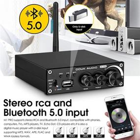 img 2 attached to 🎵 320W Hi-Fi Bluetooth 5.0 Усилитель мощности Стерео активный сабвуфер Амп 2 канала Музыкальный плеер U-диск - Douk Audio M1 PRO Обновленный