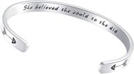 🎁 adovik personalized stainless steel engraved mantra cuff bangle: inspiring bracelets for women, men, and teen girls - perfect birthday gifts logo