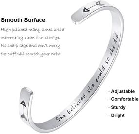 img 2 attached to 🎁 ADOVIK Personalized Stainless Steel Engraved Mantra Cuff Bangle: Inspiring Bracelets for Women, Men, and Teen Girls - Perfect Birthday Gifts