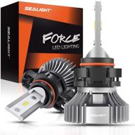 sealight 5202/5201/ps19w led fog light bulbs - daytime running lights, 6000k xenon white, 4000 lumens, non-polarity: enhanced visibility and style logo