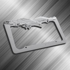 img 1 attached to 🦅 Bully WL108-C Chrome Eagle License Plate Frame - Front or Back Bumper Holder Displays Car Tags - Exterior Accessories for Trucks, Cars, and SUVs - 1 Piece