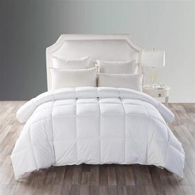 img 4 attached to 🛏️ White King Bed Comforter, Marshmallow Dream All-Season Warm Microfiber Quilted Duvet Insert, Fluffy Down Alternative, Reversible Brushed Cover with 8 Corner Loops (106’’x90’’)