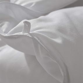 img 3 attached to 🛏️ White King Bed Comforter, Marshmallow Dream All-Season Warm Microfiber Quilted Duvet Insert, Fluffy Down Alternative, Reversible Brushed Cover with 8 Corner Loops (106’’x90’’)