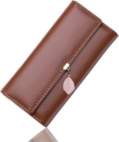 img 4 attached to Roulens Leather Checkbook Organizer Handbags & Wallets - Blocking Technology for Women