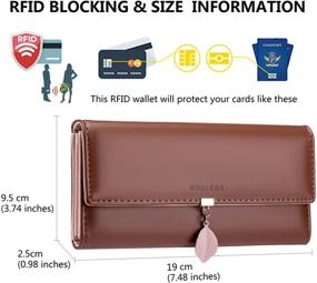 img 3 attached to Roulens Leather Checkbook Organizer Handbags & Wallets - Blocking Technology for Women