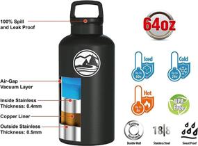 img 3 attached to Tahoe Trails 64 oz Black Water Bottle for Enhanced SEO