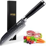 🔪 topfeel japanese chef knife: 7-inch damascus kitchen knife with ergonomic g10 handle - professional cooking knife with gift box logo