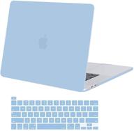 💙 mosiso macbook pro 16 inch case 2020 2019 release a2141 - ultra slim protective hard shell case with keyboard cover skin in airy blue logo