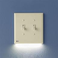 🕹️ 2 pack, snappower switchlight for double-gang light switches - led night lights with auto sensor - bright/dim/off options - toggle, light almond logo