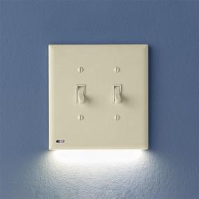 img 4 attached to 🕹️ 2 Pack, SnapPower SwitchLight for Double-Gang Light Switches - LED Night Lights with Auto Sensor - Bright/Dim/Off Options - Toggle, Light Almond