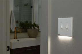 img 3 attached to 🕹️ 2 Pack, SnapPower SwitchLight for Double-Gang Light Switches - LED Night Lights with Auto Sensor - Bright/Dim/Off Options - Toggle, Light Almond