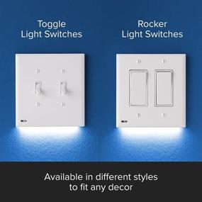 img 1 attached to 🕹️ 2 Pack, SnapPower SwitchLight for Double-Gang Light Switches - LED Night Lights with Auto Sensor - Bright/Dim/Off Options - Toggle, Light Almond
