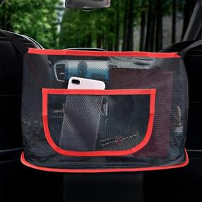 img 4 attached to 👜 Shaboo Prints Car Net Pocket Handbag Holder: Ultimate Organizer for Purse, Phone, Bags, and Snacks with Large Capacity Storage