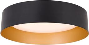 img 4 attached to 💡 Bargeni Flush Mount Ceiling Light: Stylish Matte Black with Gold Inside, Dimmable LED Fixture - Ideal for Bedroom and Hallway Lighting