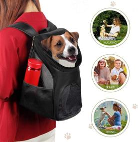 img 2 attached to YINGJEE Breathable Dog Carrier Backpack with Mesh Ventilation and Safety 🐶 Features for Traveling, Hiking, Camping, Walking &amp; Outdoor - Ideal for Small Pets/Cats/Puppies