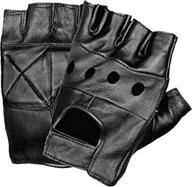 shaf international leather fingerless glove logo