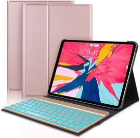 img 4 attached to 📱 Ipad Pro 11 Case with Keyboard 2018 1st Gen - Backlit Keys/Bluetooth/Wireless, Slim Folio, Pencil Charging, Auto Sleep/Wake - Rose Gold