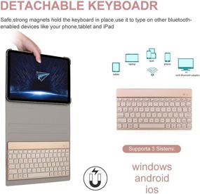 img 2 attached to 📱 Ipad Pro 11 Case with Keyboard 2018 1st Gen - Backlit Keys/Bluetooth/Wireless, Slim Folio, Pencil Charging, Auto Sleep/Wake - Rose Gold