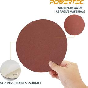 img 1 attached to 🪚 10-Pack POWERTEC 110580 9-Inch PSA 80 Grit Aluminum Oxide Adhesive Sanding Discs: Efficient Sanding Solution