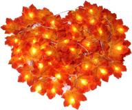 🍁 2 pack maple leafs string lights - festive 26 ft & 80 led thanksgiving harvest garland lights for indoor/outdoor thanksgiving, halloween, christmas, and party home decorations логотип