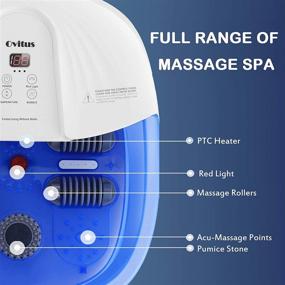 img 3 attached to Foot Spa Bath Massager with Heat Bubbles, Shiatsu Massage Rollers, Adjustable Temperature, Detachable Pumice Stone - Soothing Foot Spa Tub to Alleviate Skin and Muscle Pain Relief