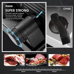 img 2 attached to 🔪 MIDONE 200W Electric Meat Slicer with Dual Detachable 7.5’’ Stainless Steel Blades and Food Carriage, Child Lock Protection, Adjustable Slicing Thickness of 0-15mm