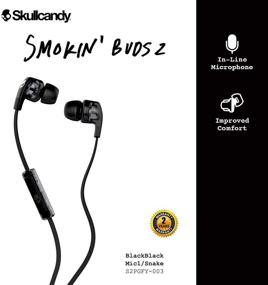 img 1 attached to Skullcandy Smokin 'Buds 2 наушники-вкладыши в ухо - 🎧 Черные: превосходный звук и стиль в стильном дизайне