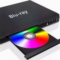 📀 2021 новый blu-ray плеер: hd 1080p dvd плеер для телевизора с системой pal ntsc, hdmi и av кабелями, пультом дистанционного управления - поддерживает usb флеш-накопитель и жесткий диск до 128g логотип