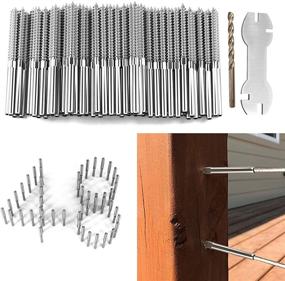 img 4 attached to 🔩 48-Pack T316 Stainless Steel Swage Lag Screws for 1/8" Cable Railing Kit - Left and Right, Ideal for Wood Post, Stair and Deck Railing, Easy DIY Baluster Installation with Decking Railing Hardware