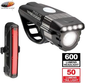 img 4 attached to Powerful 600 Lumen Headlight and 50 Lumen Tail Light Combo Set by Cygolite - USB Rechargeable Bike Lights for Enhanced Visibility