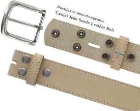 img 3 attached to Casual Jean Suede Leather Belt Men's Accessories and Belts