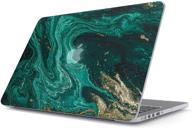 burga hard case cover compatible with macbook pro 15 inch case release 2012-2015 model: a1398 retina display no cd-rom green jade stone high fashion luxury gold glitter marble cute for girls logo