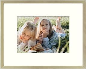 img 4 attached to 🖼️ Golden State Art Gold 8x10 Picture Frame: Display Photos 5x7 with Mat or 8x10 Without Mat, Shatter-Resistant Glass! Perfect for Wall or Tabletop Display!