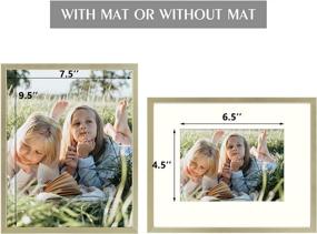 img 1 attached to 🖼️ Golden State Art Gold 8x10 Picture Frame: Display Photos 5x7 with Mat or 8x10 Without Mat, Shatter-Resistant Glass! Perfect for Wall or Tabletop Display!