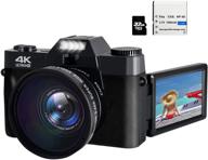 📸 high-resolution 48mp 4k hd digital camera with 3.0-inch 180° flip screen, wifi, wide-angle lens, 32gb memory card - ideal vlogging camera for youtube logo