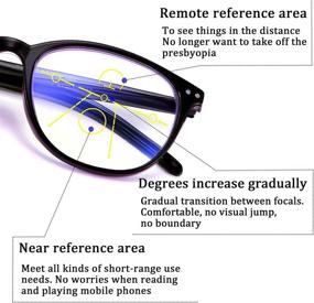 img 2 attached to FEISEDY B2557 Progressive Multifocus Reading Glasses for Men and Women with Blue Light Blocking, Ideal for Computer Use and Digital Screens