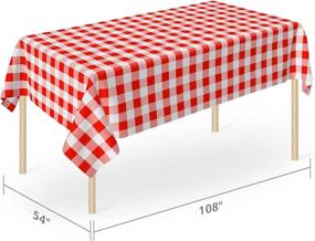 img 3 attached to Picnic Tablecloth Checkered Plastic Disposable